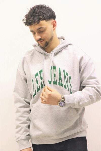 Lee L84JRYMP Erkek Gri Kapüşonlu Sweat