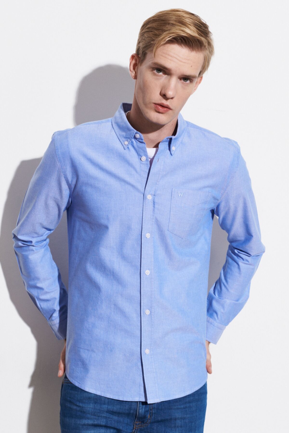 Wrangler W5A3BMX50 Mavi Erkek Tek Cepli Regular Fit Gömlek