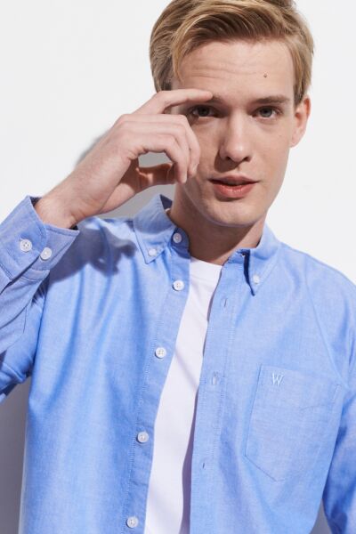 Wrangler W5A3BMX50 Mavi Erkek Tek Cepli Regular Fit Gömlek
