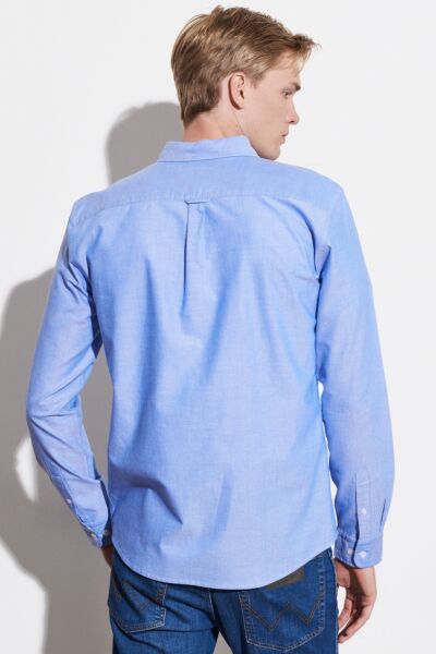 Wrangler W5A3BMX50 Mavi Erkek Tek Cepli Regular Fit Gömlek