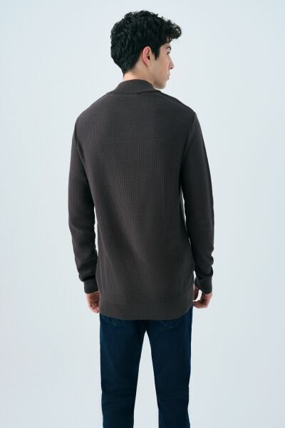 Loft LF2037256 Antrasit Erkek Yarım Fermuarlı Triko Sweat