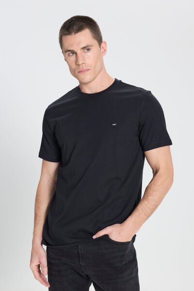 Wrangler W7NM203877001 Siyah Erkek Bisiklet Yaka T-shirt