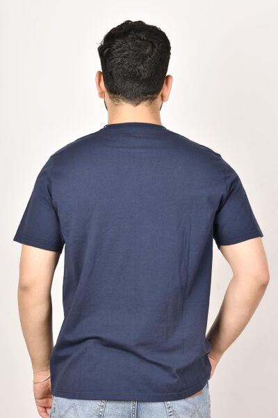 Lee L65QAIEE Erkek Lacivert Lee Baskılı Bisiklet YakaT-shirt