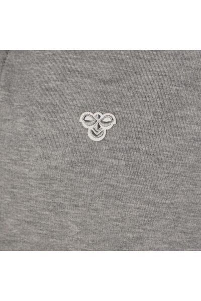 Hummel 921836 Gri Erkek Regular Fit  Fermuarlı Kapüşonlu Sweat