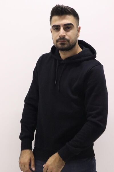 Cazador 23KCEEO05616 Erkek Siyah Kapüşonlu Sweat