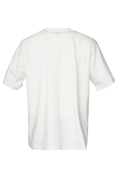 Hummel 911799 Ekru Erkek Fınny Oversize Bisiklet Yaka Hummel Logolu Şevron Baskı %100 Pamuk Tşört