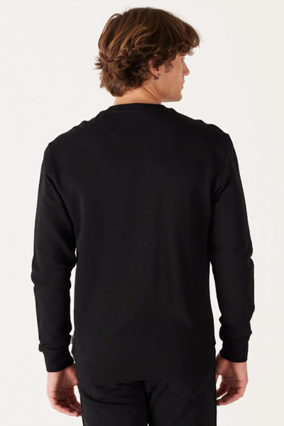 Wrangler W646H1001 Siyah Wrangler Baskılı Bisiklet Yaka Erkek Sweat