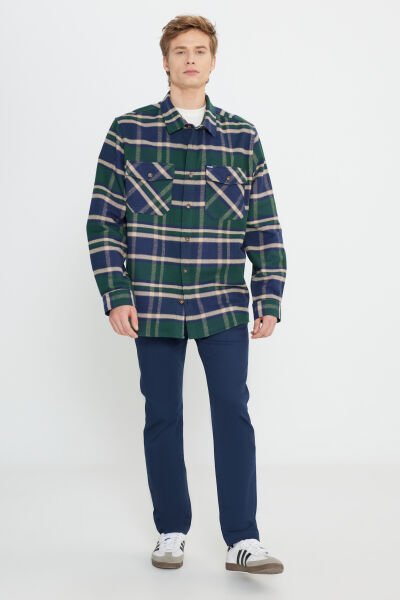 Wrangler W242602900 Multi Erkek Çizgili Çift Cepli Uzun Kollu Oduncu Gömleği