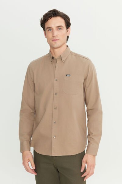 Wrangler W241464208 Vizon Erkek Uzun Kollu Kışlık Göğüsten Tek Cepli Gömlek