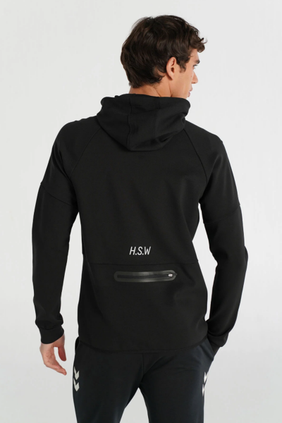Hummel 921257-2001  HMLINTER ZIP HOODIE Siyah Erkek Regular Fit Kapüşonlu Fermuarlı Hırka