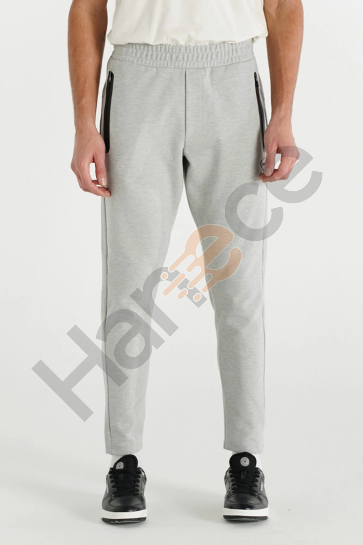 Hummel 931276-2006 HMLINTER PANTS Gri Erkek Fermuarlı Cep Dar Paça Eşofman Altı
