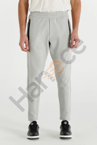 Hummel 931276-2006 HMLINTER PANTS Gri Erkek Fermuarlı Cep Dar Paça Eşofman Altı