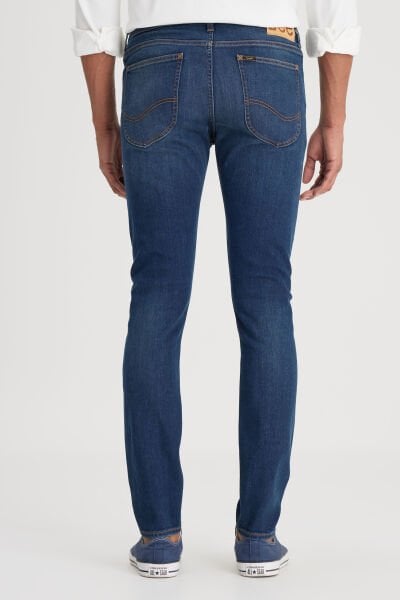 Lee L736147401 Koyu Mavi Erkek Melone Düz Kesim Yüksek Bel Esnek Pantolon