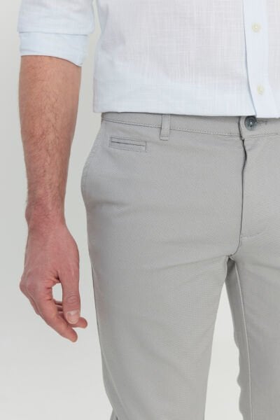 Altınyıldız ACE001252192 Gri Erkek Slim Fit Yandan Cepli Kumaş Pantolon