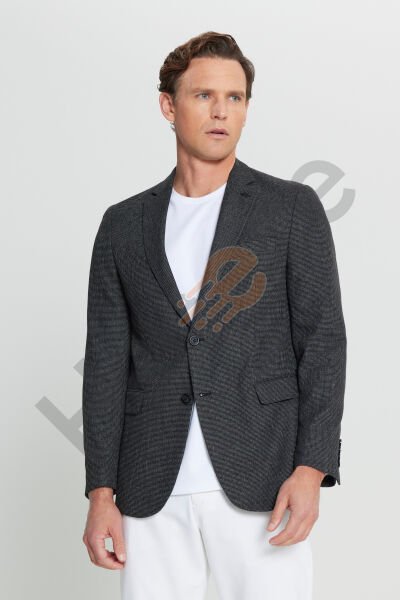 Altınyıldız ACE004252192 Siyah Erkek Regular Fit Astarsız Ceket