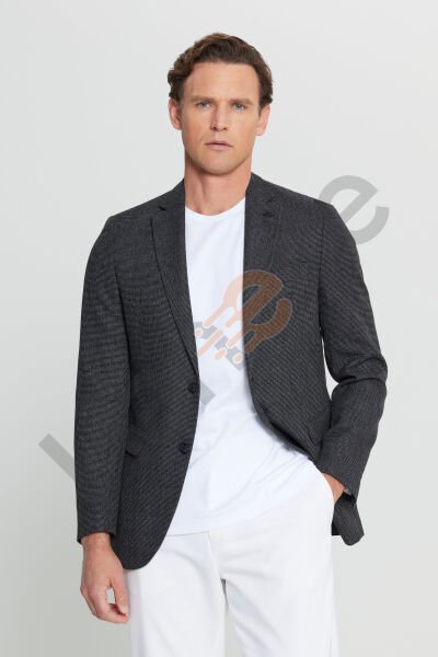 Altınyıldız ACE004252192 Siyah Erkek Regular Fit Astarsız Ceket