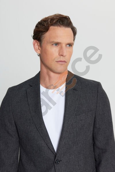 Altınyıldız ACE004252192 Siyah Erkek Regular Fit Astarsız Ceket