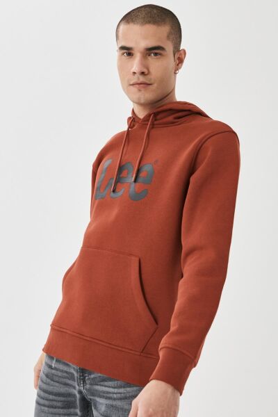 Lee L212021810 Erkek Kiremit Kapüşonlu Sweatshırt