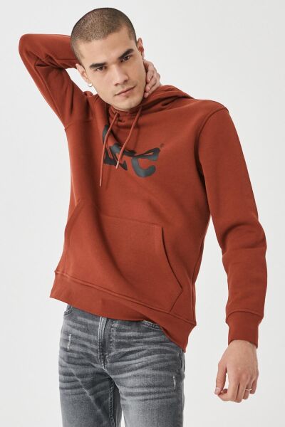 Lee L212021810 Erkek Kiremit Kapüşonlu Sweatshırt