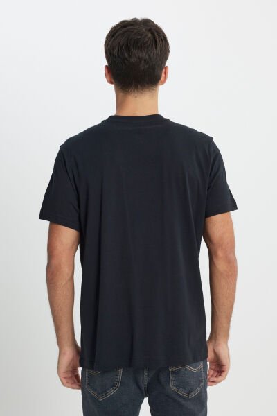 Lee L241521001 Siyah Erkek Lee Baskılı Bisiklet Yaka T-shirt