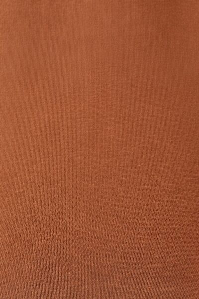 Loft 2034268 Kahverengi Erkek Regular Fit Üç İplik Yazı Detaylı Bisiklet Yaka Sweat