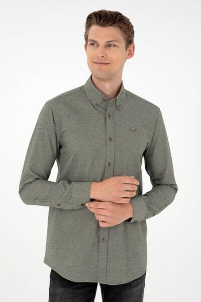 U.S Polo 1958862 Haki Erkek Regular Fit Uzun Kollu Gömlek