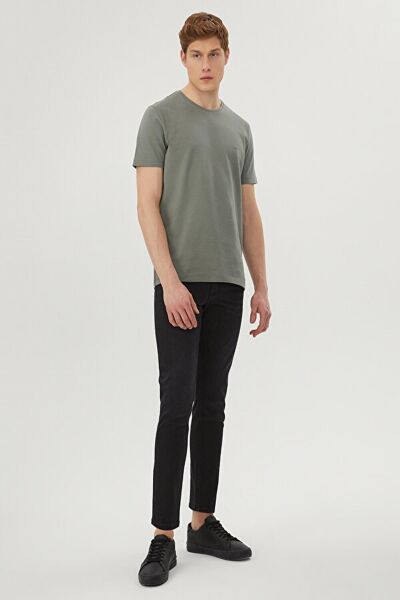 Loft 2026814 Yeşil Nokta Desenli Bisiklet Yaka Erkek T-Shirt