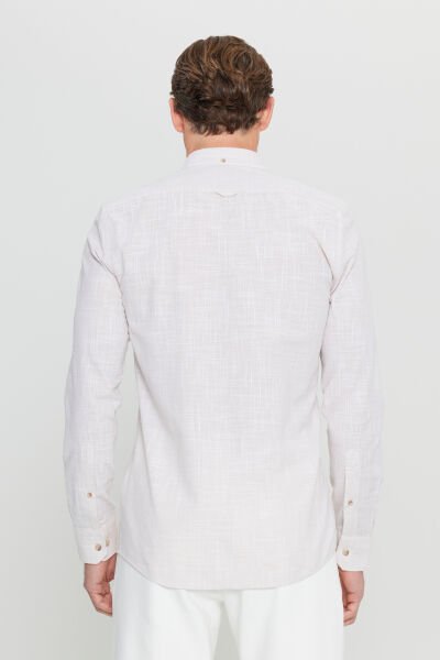 Altınyıldız ACE020252168 Bej Erkek Steno Taılored Slim Fit Spor Gömlek