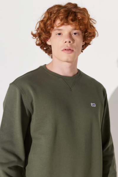 Lee L81IRYA61 Haki Biskilet Yaka Erkek Sweatshirt