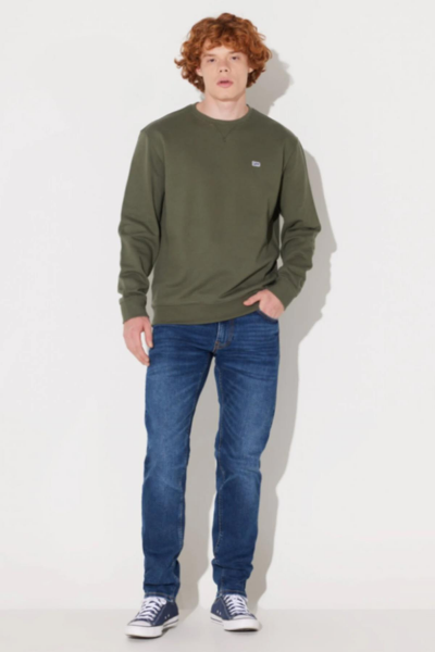 Lee L81IRYA61 Haki Biskilet Yaka Erkek Sweatshirt