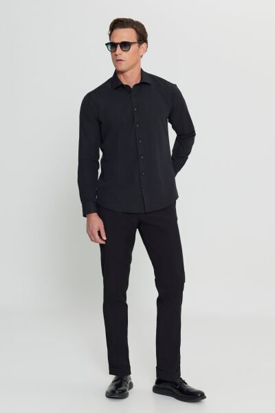 Altınyıldız ACE020252170 Siyah Erkek Regular Fit Sandro Gömlek