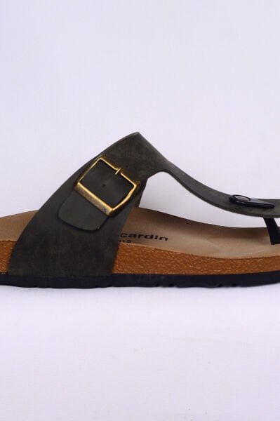 Pierre Cardin 7542 Haki Erkek Parmak Arası Rahat Taban Terlik