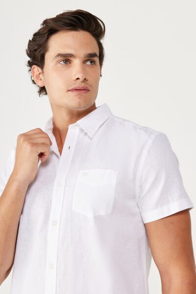 Wrangler W5J7LO989 Beyaz  Erkek Regular Fit Normal Kesim Kısa Kollu Gömlek