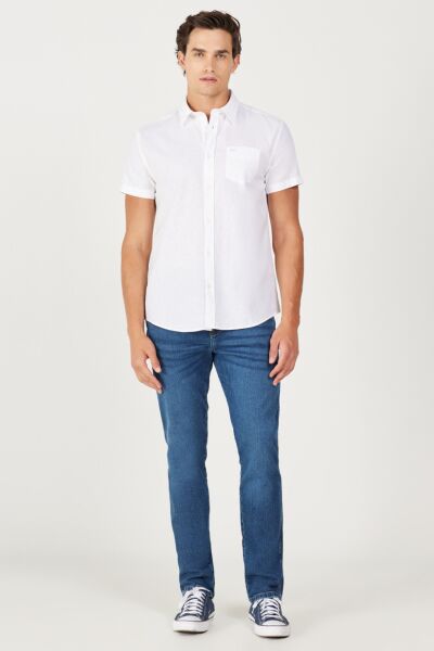 Wrangler W5J7LO989 Beyaz  Erkek Regular Fit Normal Kesim Kısa Kollu Gömlek
