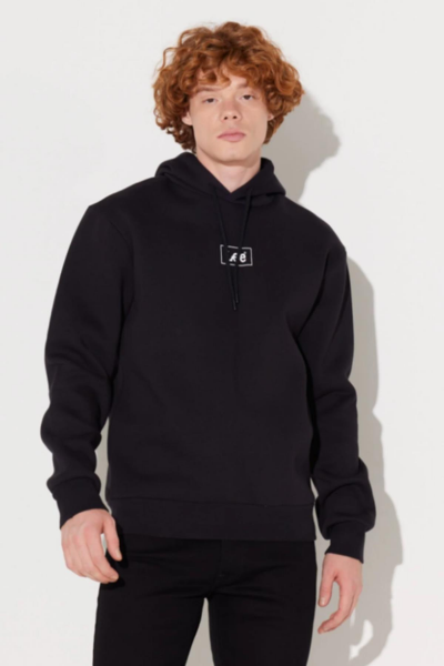 Lee L212302001 Siyah Kapüşonlu Erkek Sweat