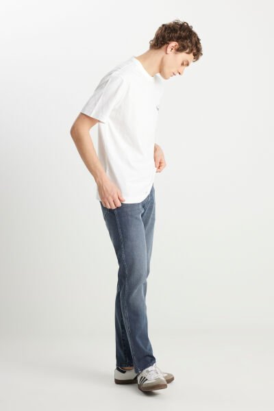 Wrangler FRNK00011032 Açık Gri Frank Relaxed Fit Geniş Kesim %100 Pamuk Jean Denim Pantolon