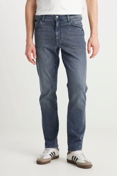 Wrangler FRNK00011032 Açık Gri Frank Relaxed Fit Geniş Kesim %100 Pamuk Jean Denim Pantolon
