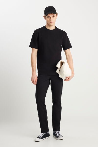 Wrangler W2510718001 Siyah Erkek Regular Fit Bisiklet Yaka T-shirt