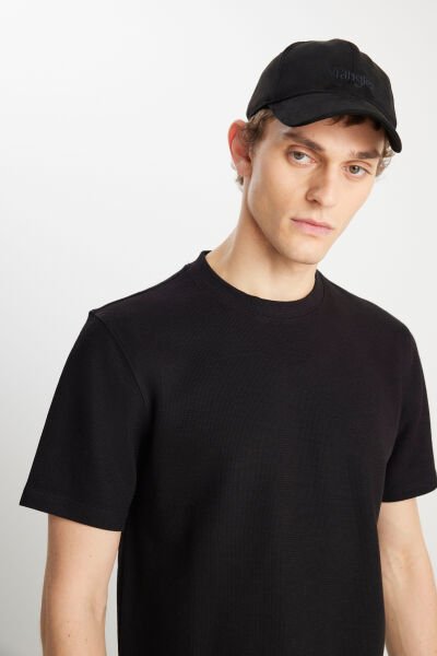 Wrangler W2510718001 Siyah Erkek Regular Fit Bisiklet Yaka T-shirt