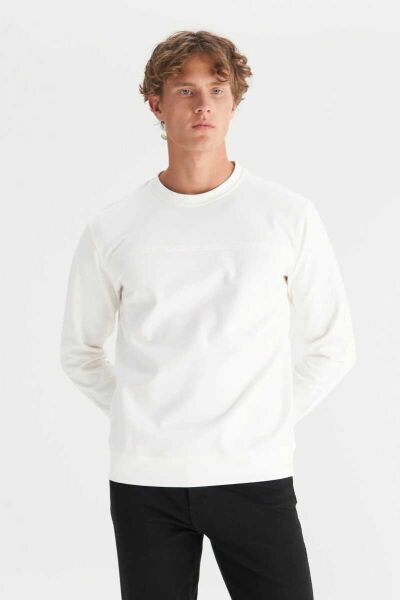 Wrangler W2520534100 Beyaz Erkek Baskılı Regular Fit Bisiklet Yaka Sweatshirt