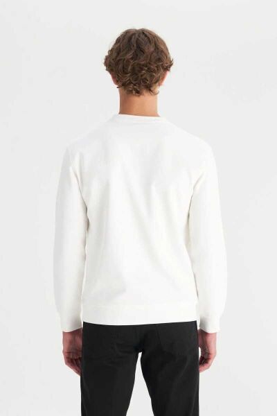 Wrangler W2520534100 Beyaz Erkek Baskılı Regular Fit Bisiklet Yaka Sweatshirt