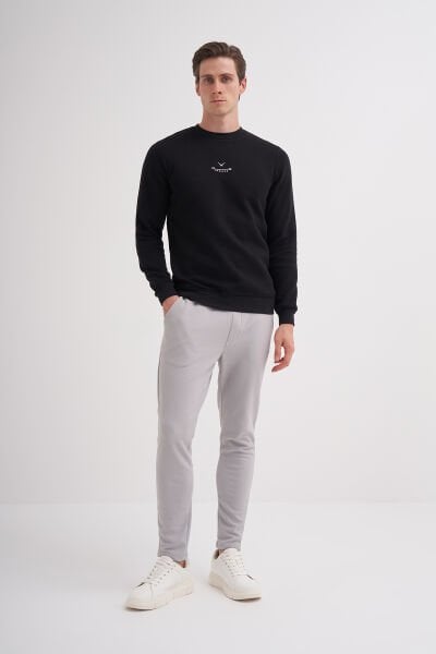 Cazador 24KCEEO05227 Siyah Erkek Bisiklet Yaka Küçük Cazador Logolu Sweat Tshirt
