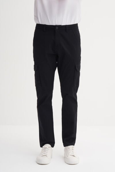 Cazador 25YCEEDT0012 Siyah Erkek Rahat Kalıp Yandan Cepli Kargo Pantolon