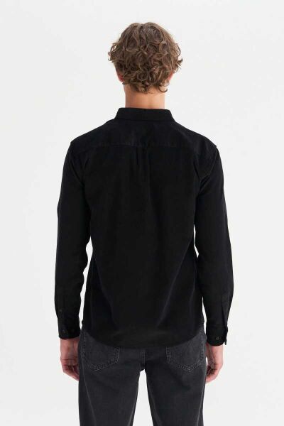 Wrangler MW5A14A100 Siyah Erkek Tek Cepli Regular Fit Kadife Gömlek