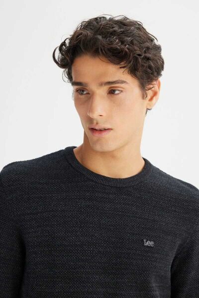 LEE L2520364003 Antrasit Erkek Regular Fit Triko Kazak