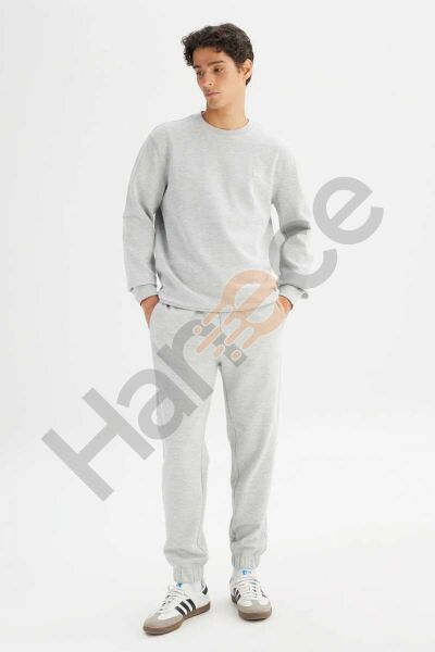 LEE L252030836 Gri Erkek Bisiklet Yaka Regular Fit Sweatshirt