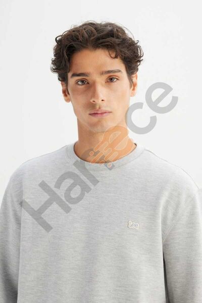 LEE L252030836 Gri Erkek Bisiklet Yaka Regular Fit Sweatshirt
