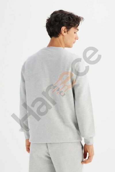 LEE L252030836 Gri Erkek Bisiklet Yaka Regular Fit Sweatshirt