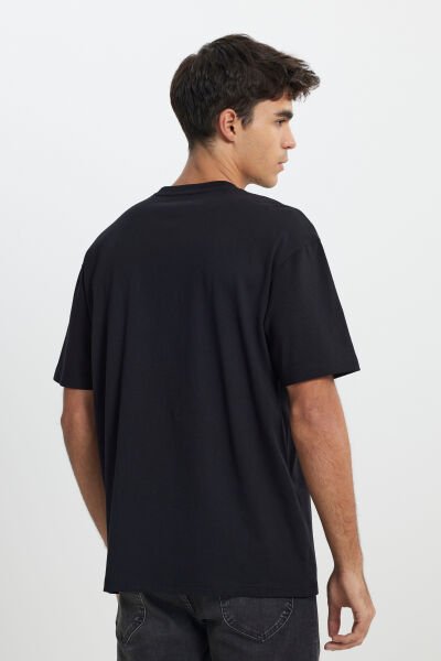 Lee L222001001 Siyah Lose Fit Bisiklet Yaka Erkek %100 Pamuklu T-shirt