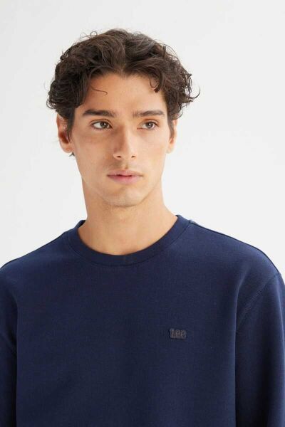LEE L2520308411 Lacivert Erkek Bisiklet Yaka Regular Fit Sweatshirt